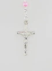 Lourdes Rosenkranz Perlmutt Rosa mit Verschluss