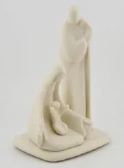 Porzellan-Figur Heilige Familie Modern Handgefertigt - 16 cm