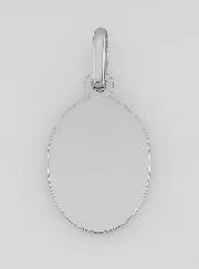 Medaille Maria mit Schleier 925er Sterling Silber - Oval - 17 mm