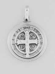 Benedictus - Medaille 925er Silber mit glänzendem Rand - 18 mm