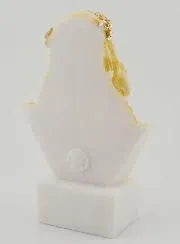 Figur Büste aus Alabaster Herz Jesu mit Dornenkrone - 14cm