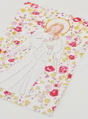 Karte zur Taufe - Schutzengel - Rosa