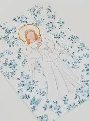 Karte zur Taufe Engel Schutzengel und Blaue Rosen
