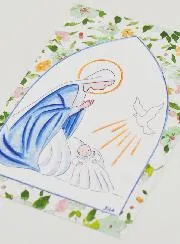 Taufkarte Maria und Heilige Geist Taube