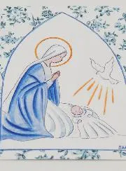 Karte zur Taufe - Maria und Heilige Geist Taube