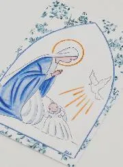 Karte zur Taufe - Maria und Heilige Geist Taube