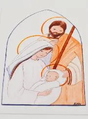 Karte zur Taufe Die Heilige Familie von Nazareth