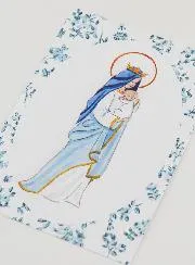 Taufkarte heilige Maria Gekrönt mit dem Jesus-Kind