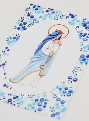 Karte zur Taufe Gekrönte Maria mit dem Jesus-Kind