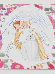Taufkarte Engel Schutzengel und Heiliger Geist