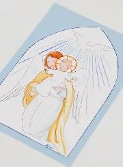 Taufbild Engel und Heiliger Geist - Blau