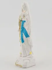 Figur Madonna Lourdes mit Gold Rosenkranz - 10 cm