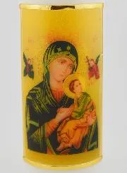 Christliche Bildkerze Maria von der Immerwährenden Hilfe - 15 cm