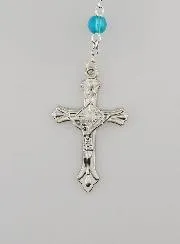 Rosenkranz von Lourdes Modisch aus Kristall-Perlen Blau - 60 cm