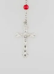 Lourdes Rosenkranz Rote Perlen - 60 cm