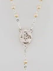 Kommunion Rosenkranz Silber + Anhänger