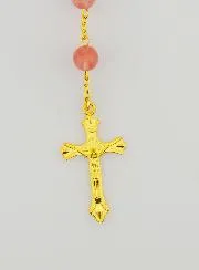 Vergoldeter Rosenkranz mit Echt Quarz Perle