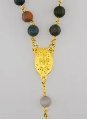 Gold Rosenkranz Echt Achat Perle