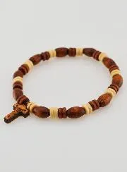 Zehnerrosenkranz Armband aus Holz