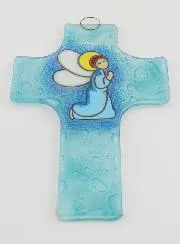 Kreuz Schutzengel aus Glas