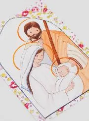 Taufbild Heilige Familie - Rosa