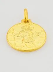 Taufmedaillon Heiliger Christophorus Vergoldet