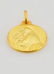 Anhänger zur Taufe hl Antonius von Padua Vergoldet