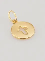 Tauf-Medaillon Kreuz 18 Karat Vergoldet