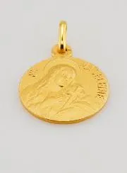 Anhänger zur Taufe Medaillon Heilige Maria Magdalena Vergoldet