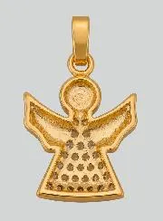 Vergoldeter Anhänger zur Taufe Schutzengel mit Strass Diamanten
