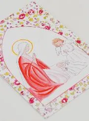 Taufbild Maria und Schutz-Engel - Rosa