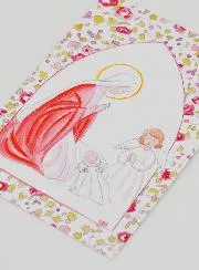 Taufbild Maria und Schutz-Engel - Rosa