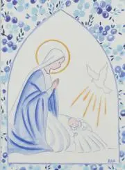 Taufbild Heilige Maria und Taube Heiliger Geist