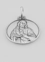 Anhänger zur Taufe Herz Jesu 925er Silber - 18mm