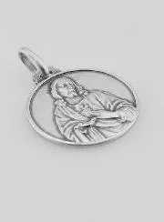 Anhänger zur Taufe Herz Jesu 925er Silber - 18mm