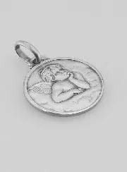 Anhänger Tauf-Medaillon Schutz-Engel Sterling Silber