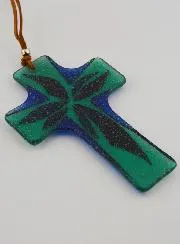 Taufgeschenk Glaskreuz Handarbeit