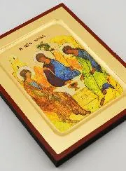 Byzantinische Ikone der Heiligen Dreifaltigkeit nach Rublev
