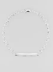 Tauf-Armband Echt Silber - Bohnen Schiffsanker Gliederung 4 mm