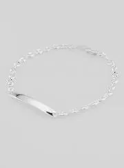 Tauf-Armband Echt Silber - Bohnen Schiffsanker Gliederung 4 mm