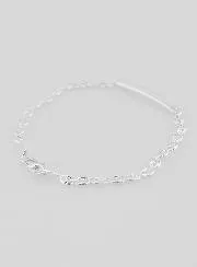 Tauf-Armband Echt Silber - Bohnen Schiffsanker Gliederung 4 mm