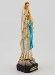 Figur Unserer Lieben Frau von Lourdes Polychrom mit Sockel - 15 cm