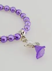 Religiöses Armband Kind Schutzengel - Lila Perlen