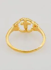 Ring Kreuz und Blume Vergoldet - Grösse 58