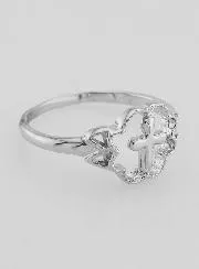 Ring Kreuz und Blume Sterling Silber - Grösse 54