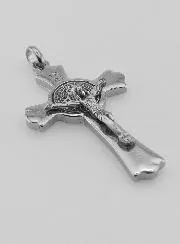 Anhänger Kreuz Hl Benedikt Silber - 5cm