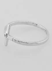 Ring Kreuz und 1 Strass-Diamant - 925er Silber - Grösse 60