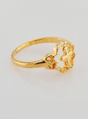 Ring Kreuz und Blume Vergoldet - Grösse 54