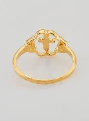 Ring Kreuz und Blume Vergoldet - Grösse 54
