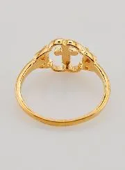Ring Kreuz und Blume Vergoldet - Grösse 56